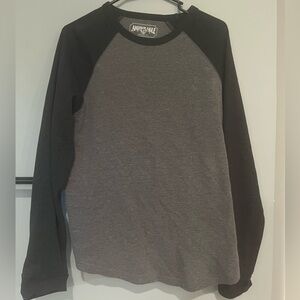 American Eagle Outfitters Gray and Black Long Sleeve Tee